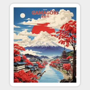 Gamagori Japan Vintage Poster Tourism Sticker